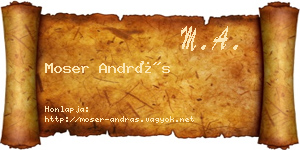 Moser András névjegykártya